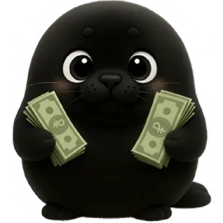 Video sticker 💸 Чёрный тюлень @Nyasticks