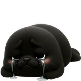 Telegram sticker 😭 Чёрный тюлень @Nyasticks