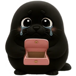 Telegram sticker 🤑 Чёрный тюлень @Nyasticks