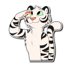 Телеграм стикер ✋ White Tiger