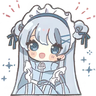 Telegram sticker 😯 Горничная и панда @Nyasticks