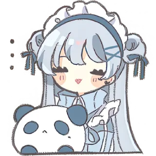 Sticker ☺️ Горничная и панда @Nyasticks