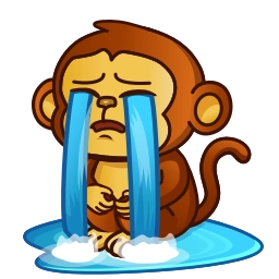 Telegram sticker 😭 Бибизяна @tikitons