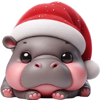 Sticker 🥹 Новогодний бегемотик @Nyasticks