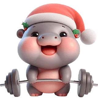 Video sticker 🏋‍♀ Новогодний бегемотик @Nyasticks