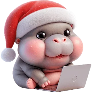 Video sticker 💻 Новогодний бегемотик @Nyasticks