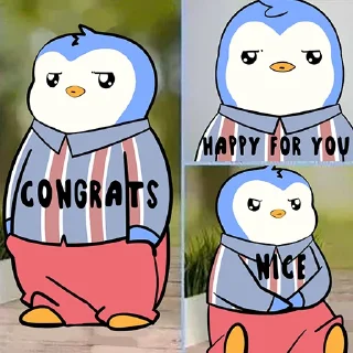 Телеграм стикер 😮‍💨 @pudgypenguins