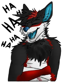 Telegram sticker 🤣 Aron the Wolf (created by @Pinselfuchs)