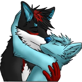 Telegram sticker 😙 Aron the Wolf (created by @Pinselfuchs)