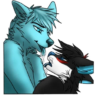 Telegram sticker 🤤 Aron the Wolf (created by @Pinselfuchs)