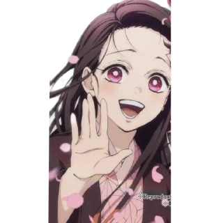 Телеграм стикер 👋 Nezuko chan by @pearl_of_orient