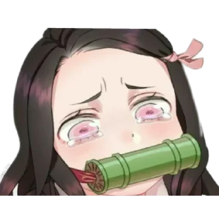Telegram sticker 😭 Nezuko chan by @pearl_of_orient