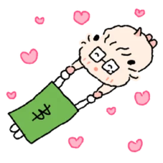 Telegram sticker ⭐ 뿌망이는 부자지망생 @moe_sticker_bot