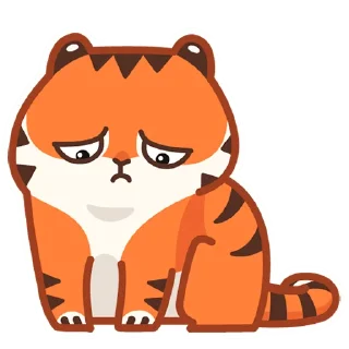 Telegram sticker 😔 Тигрёнок Персик (@TgSticker)