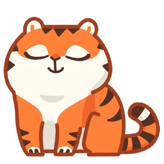 Telegram sticker 😌 Тигрёнок Персик (@TgSticker)