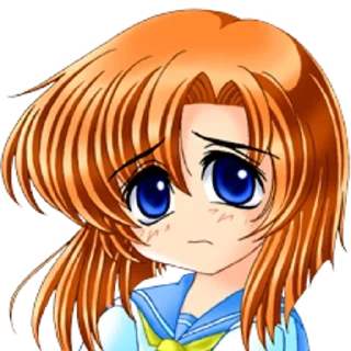 Telegram sticker 😔 higurashi faces :: @fStikBot
