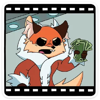 Telegram sticker 💰 Лиса Алиса :: @stickroom