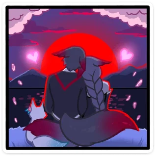 Telegram sticker 🌅 Тёмные Мари и Хидэ @TgSticker