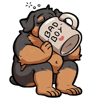 Telegram sticker ☕️ Brian Rottweiler