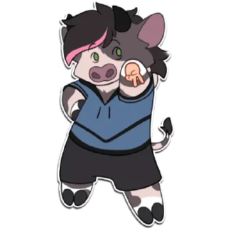Telegram sticker ✌️ Pru The Cow