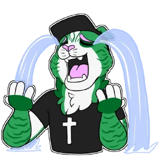 Telegram sticker 😭 Kale the Cat by Pato Vixen