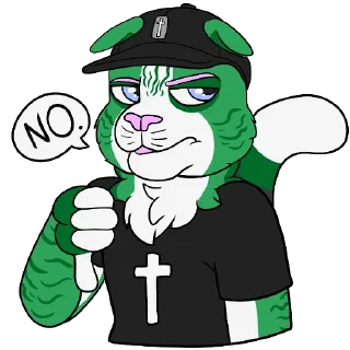 Telegram sticker 👎 Kale the Cat by Pato Vixen