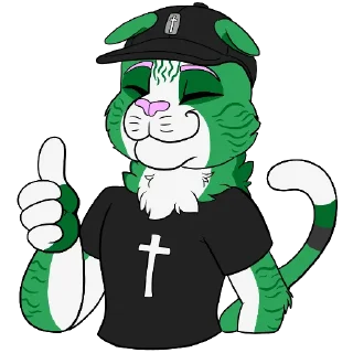 Telegram sticker 👍 Kale the Cat by Pato Vixen