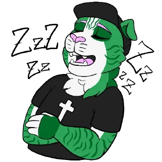 Telegram sticker 😴 Kale the Cat by Pato Vixen