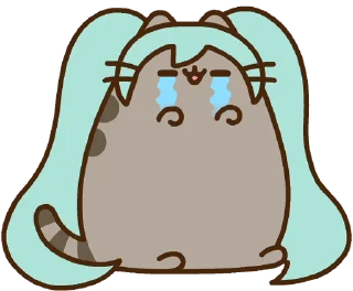 Video sticker 😭 Hatsune Miku x Pusheen :: @line_stickers