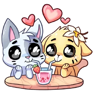 Telegram sticker ❤ @TgSticker Бисквит и Ванилька без надписей