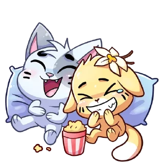 Telegram sticker 😆 @TgSticker Бисквит и Ванилька без надписей