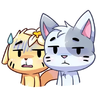 Telegram sticker 😰 @TgSticker Бисквит и Ванилька без надписей