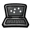 Sticker 💻 black doodle ♠️ @cute_enot_art