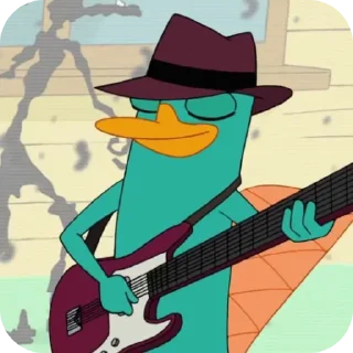 Telegram sticker 🎸 Perry the Platypus @helping5