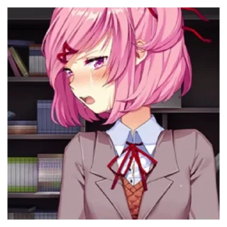 Telegram sticker 🍰 ‧ ♡₊ 🧁⊹ нацуки ₊ ♡.° by @anime_stickerr