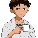 Sticker 😐 SHINJI WITH A FUCKING CUP