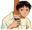 Telegram stiker 😐 SHINJI WITH A FUCKING CUP