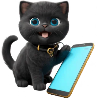 Telegram stiker 📱 Черный кот @Nyasticks