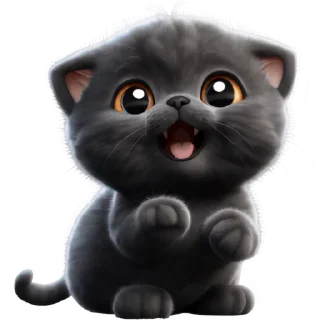 Telegram stiker 🥳 Черный кот @Nyasticks