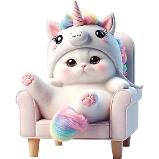 Телеграм стикер 🫠 Мяу-единорог @Nyasticks