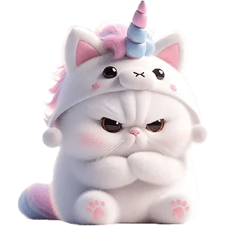 Телеграм стикер 😒 Мяу-единорог @Nyasticks