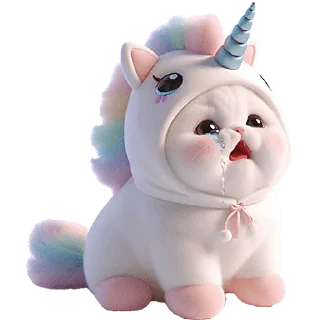 Телеграм стикер 😭 Мяу-единорог @Nyasticks