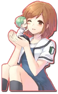 Телеграм стикер 😘 Anime kiss 💋 @medovoe