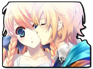 Sticker 😘 Anime kiss 💋 @medovoe