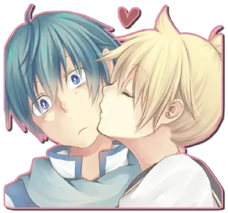 Telegram sticker 😘 Anime kiss 💋 @medovoe