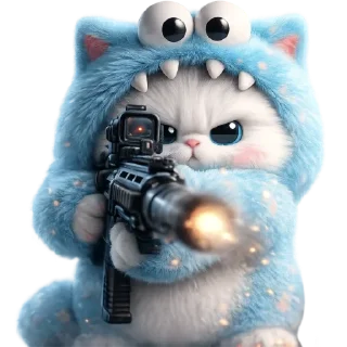 Telegram sticker 🔫 Пушистый Монстр @Nyasticks
