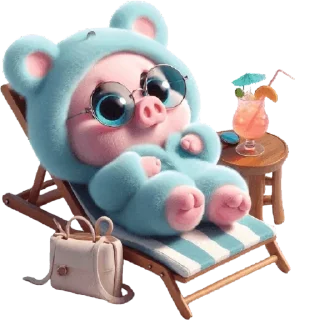 Telegram sticker 🏖 Свинюшки-медведи @Nyasticks