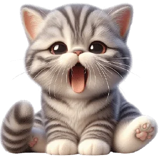 Telegram sticker 🥱 Полосатый котёнок @Nyasticks