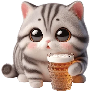 Telegram sticker 🍺 Полосатый котёнок @Nyasticks