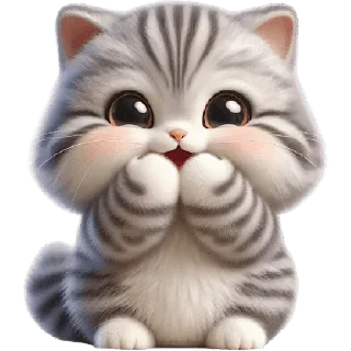 Sticker 😀 Полосатый котёнок @Nyasticks